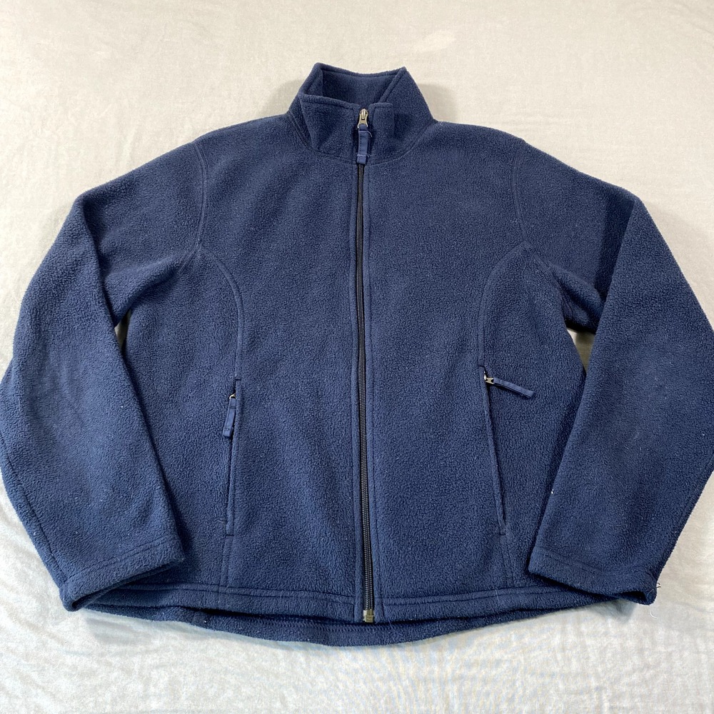 LL Bean Jacket Womens Medium Purple Full Zip Fleece Pullover‎ Sweater Outdoors